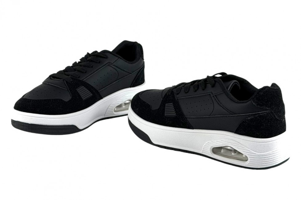 Γυναικεία Mαύρα Sneakers Με Αερόσολα Και Κορδόνια 